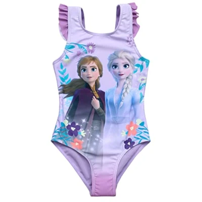 Afbeelding van Frozen 2 Badpak Anna en Elsa, Lila.