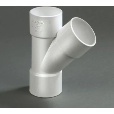 Afbeelding van PVC T stuk 45 graden wit, 32 mm (3 x