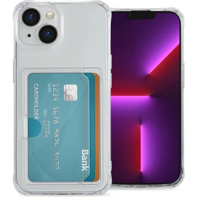 Afbeelding van iMoshion Hoesje Geschikt voor iPhone 14 met Pasjeshouder Softcase Backcover pashouder 3.0 Transparant