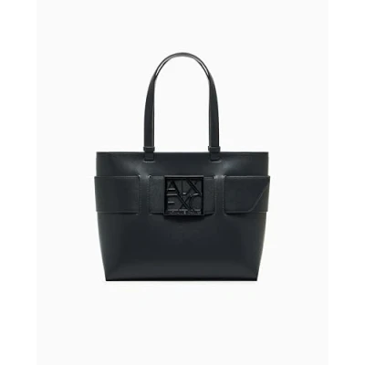 Afbeelding van ARMANI EXCHANGE Essential, Susy, Square Logo, Koop S Dames, Zwart, Taglia Unica, zwart.