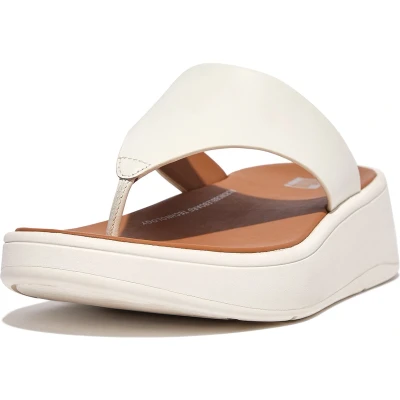 Afbeelding van Fitflop Flatform TOE POST Teensandalen, Dames, Maat: 37, Cream Leer