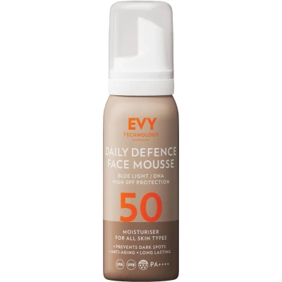 Afbeelding van EVY Daily Defence Face Mousse SPF 50 75 ml Bescherming tegen vervuiling en donkere vlekken Dermatalogisch aanbevolen Water bestendig