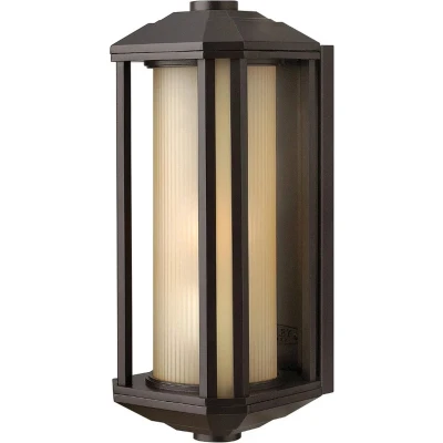 Afbeelding van Quintiesse, Tuinverlichting, Castelle Buiten Wandlamp E27 38cm Brons Amber IP44 (E27, IP44)