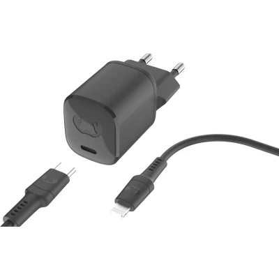 Afbeelding van Fresh N Rebel Mini Netadapter Usb c Pd 20 W Met Apple Lightning Kabel Storm Grey (2wcl20sg)