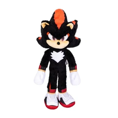 Afbeelding van Sonic 3 The Hedgehog Le Film officiële licentie Sega pluche Deluxe Shadow 33 cm zacht realistische details glinsterende ogen knuffeldier voor kinderen om te verzamelen jaar +