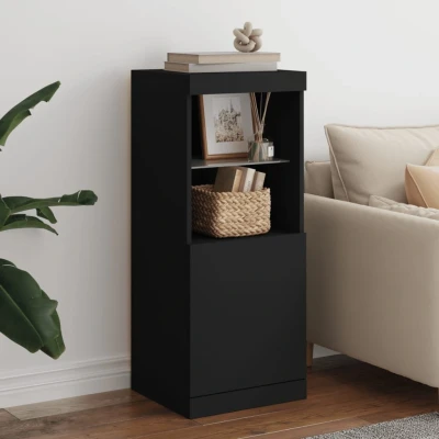 Afbeelding van Dressoir met LED verlichting 41x37x100 cm zwart