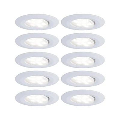 Afbeelding van Paulmann LED inbouwlamp voor badkamer Set van 10 stuks 60 W Wit (mat)