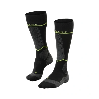 Afbeelding van Falke SK Compression Wool W4 (kuitomvang 41 46 Cm) Heren Zwart / N.Geel Maat 43/46