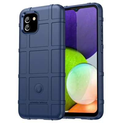 Afbeelding van iMoshion Hoesje Geschikt voor Samsung Galaxy A03 Siliconen Rugged Shield Backcover Blauw