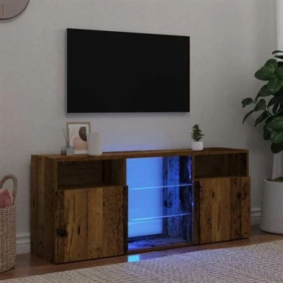 Afbeelding van vidaXL Tv meubel met LED 120x30x50 cm bewerkt hout oud