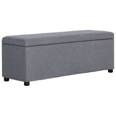 Afbeelding van Bankje met opbergvak 116 cm polyester lichtgrijs