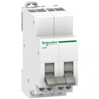 Afbeelding van Schneider Electric A9E18074 iSSW schakelaar, 3 posities, 2 contacten, omvormer OF, Acti9, 20 A, 230 V, wit