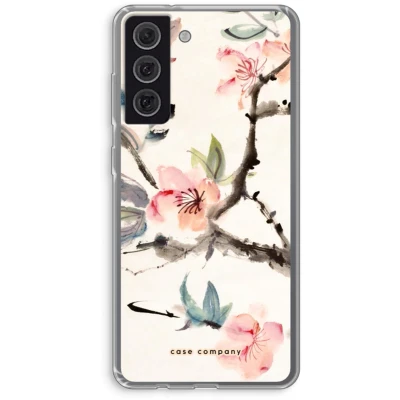 Afbeelding van Case Company® hoesje geschikt voor Samsung Galaxy S21 FE Japanse bloemen Soft Cover Telefoonhoesje Bescherming aan alle Kanten en Schermrand