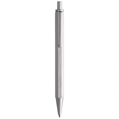 Afbeelding van RHODIA 9381C navulbare balpen ScRipt zeshoekige behuizing van geborsteld aluminium zilver intrekbare punt met hoge precisie 0,7 mm, zwarte inkt collectie