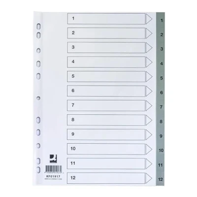 Afbeelding van Q Connect, Map accessoires, Répertoire plein format en PP, avec feuille d&#039;index