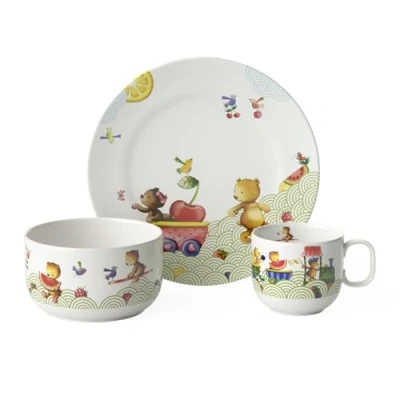 Afbeelding van Villeroy &amp; Boch Hungry as a Bear kinderservies, 3 delig, premium porselein, wit/veelkleurig