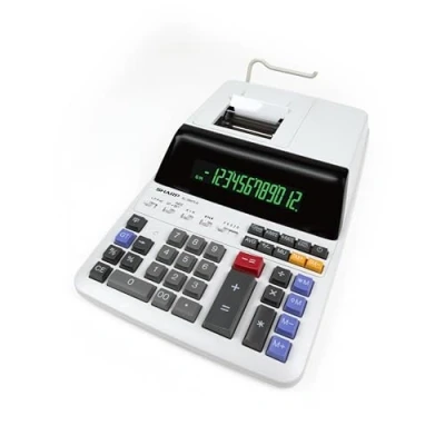 Afbeelding van Sharp rekenmachine EL2607LG creme met printrol SH