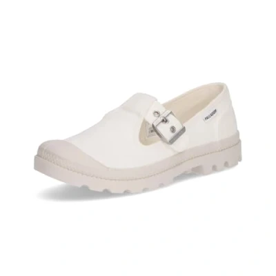 Afbeelding van Palladium Pampa Mjane Ballerina&#039;s met enkelbandjes, Dames, Maat: 36, Star white Textiel