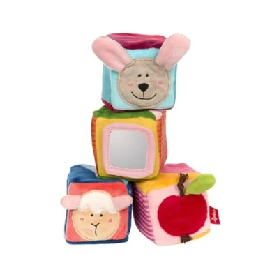 Afbeelding van SIGIKID PlayQ 42782 dobbelspel voor meisjes en jongens, aanbevolen babyspeelgoed vanaf 3 maanden, meerkleurig