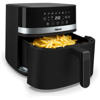 Afbeelding van Tristar Airfryer FR 9418 8 Liter Heteluchtfriteuse Grote Capaciteit XXL PFAS Vrij 7 programma&#039;s Warmhoudfunctie 2000 Watt Zwart