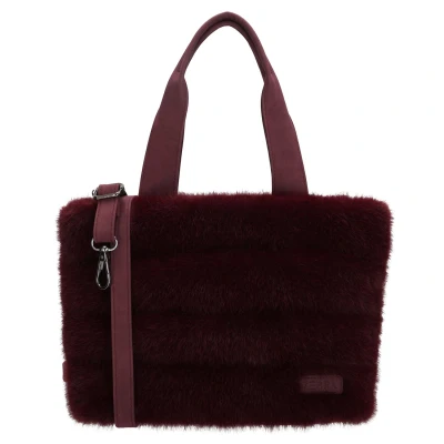 Afbeelding van Zebra Trends Emma Handtas Shopper Schoudertas Crossbody Bont Fur Bordeaux rood