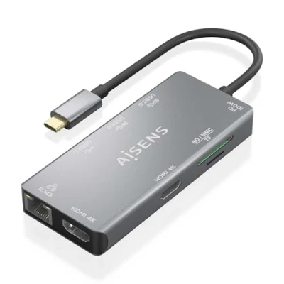 Afbeelding van Hub USB Aisens ASUC 9P018 GR Grijs