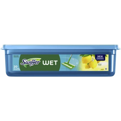 Afbeelding van Swiffer Navulling Vochtige Vloerdoekjes Citrus Fresh, Pak Van 20 Stuks Schoonmaakartikelen