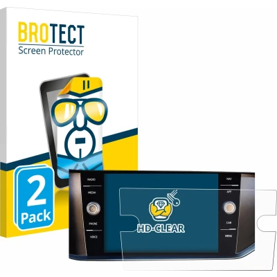 Afbeelding van BROTECT Screenprotector voor Volkswagen T Cross 2022 Discover Media 8&quot; Folie Beschermfolie transparant (2 Stuks)