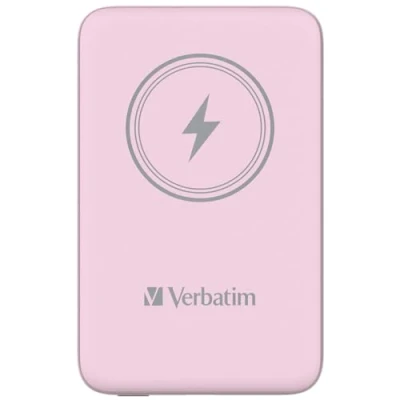 Image de Verbatim Charge &#039;n&#039; Go Banque d&#039;alimentation sans fil support magnétique Li pol 5000 mAh 20 Watt 2.4 A Apple Fast Charge, PD 3.0, QC 2.4A, USB BC 1.2 (24 pin C) rose