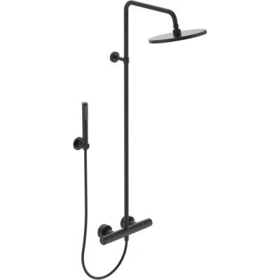 Afbeelding van Ideal Standard Silk Black douchesysteem Ceratherm T25. Met regendouche