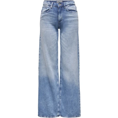 Afbeelding van ONLY Onlhope Low Waist Wide Dnm Tai194 Noos Damesbroek met lage taille (1 stuk), Medium licht denim blauw