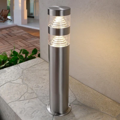 Afbeelding van Lindby LED buitenlamp 1licht roestvrij staal, kunststof H: 40 cm transparant Inclusief lichtbron