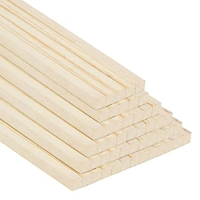 Afbeelding van Belle Vous 50 Stuks Natuurlijke Houten Vierkante Pluggen 6,4 mm x 30 cm Extra Lange Onafgewerkte Sterke Lollypop &amp; Ambachtelijke Stok Staven voor Kunst, DHZ Projecten Houtbewerking