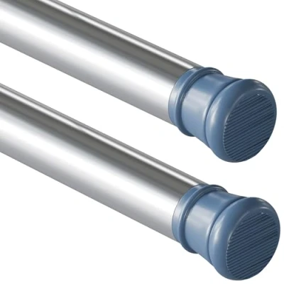 Afbeelding van Gordijnstang, telescoopstang, zonder boren, voor badkamer, raam, kledingkast, 75 145 cm, zilver (diameter 25 mm)