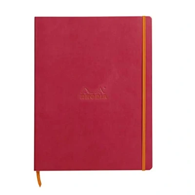 Afbeelding van RHODIA 117712C Notitieboek, zacht, framboos, A4+, gelinieerd, 160 pagina&#039;s afneembaar, lichtfontainer papier, ivoorkleurig, 90 g, bladwijzer, elastische sluiting, omslag van kunstleer, collectie Rhodiarama