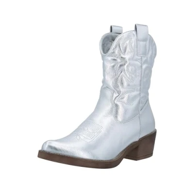 Afbeelding van Elara Chunkyrayan Cowboylaarzen voor dames, Marseille zilver, 39 EU