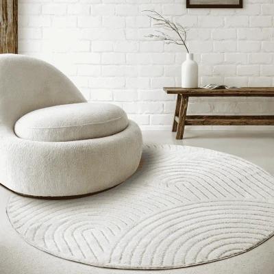 Afbeelding van Vloerkleed Rond Elle Decoration New York Wit Kleur : Dekbed Discounter.nl