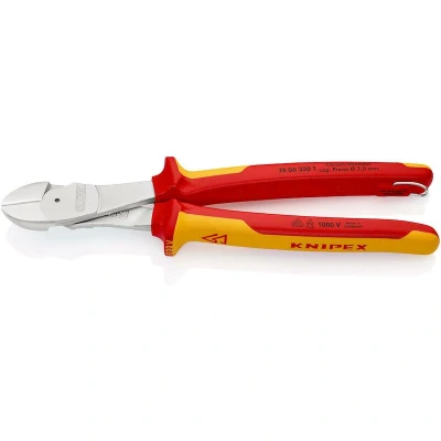Image de KNIPEX 74 06 250 T pinces coupantes latérales isolées VDE avec gaines multi composants et crochet de fixation chromé mm