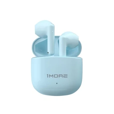 Afbeelding van 1MORE Q10 Draadloze hoofdtelefoon, Bluetooth 5.3, semi in ear, licht, comfortabele pasvorm, stereo hoofdtelefoon met diepe bas twee microfoons, koppeling één stap, IPX4, 26H (blauw)