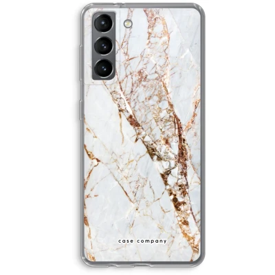 Afbeelding van Case Company® hoesje geschikt voor Samsung Galaxy S21 Goud marmer Soft Cover Telefoonhoesje Bescherming aan alle Kanten en Schermrand