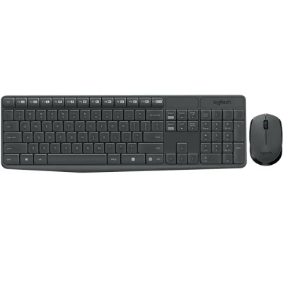 Afbeelding van Logitech MK235 toetsenbord Inclusief muis RF Draadloos Bulgaars Grijs