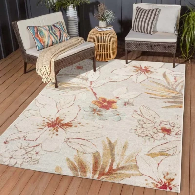 Afbeelding van Buitenkleed Bloemen Lilly Grijs 240x340 Cm