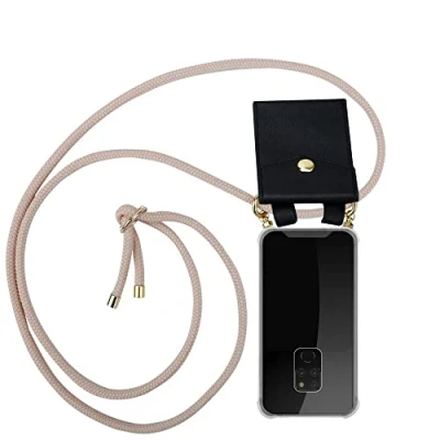 Afbeelding van Cadorabo Hoesje geschikt voor Huawei MATE 20 in PEARLY ROSE GOUD Silicone Mobiele telefoon ketting beschermhoes met gouden ringen, koordriem en afneembare etui