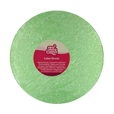 Afbeelding van FunCakes Cake Drum Rond Licht Groen Ø25 cm / 12 mm Taartonderlegger Taartkarton