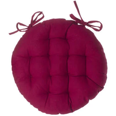 Afbeelding van Atmosphera Tuinstoelkussen donkerrood katoen 38 x 6.5 cm wicker zitkussen rond