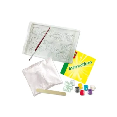 Afbeelding van SES Gieten en schilderen Dino fantasie sneldrogend gips heldere kleuren met glow in the dark verf
