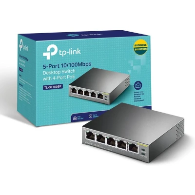 Afbeelding van TP LINK TL SF1005P Netwerk switch 5 poorten PoE functie