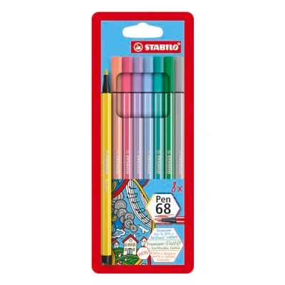 Afbeelding van Viltstift STABILO Pen 68 medium pastel assorti etui à 8 stuks