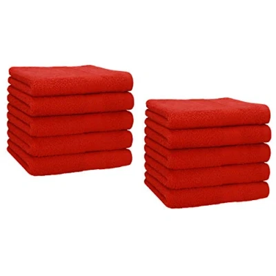 Afbeelding van 10 stuks zeepdoekjes Premium 100% katoen zeepdoekenset 30x30 cm kleur rood