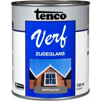Afbeelding van TencoVerf Dekkend Zijdeglans Antraciet RAL 7016 0,75L
